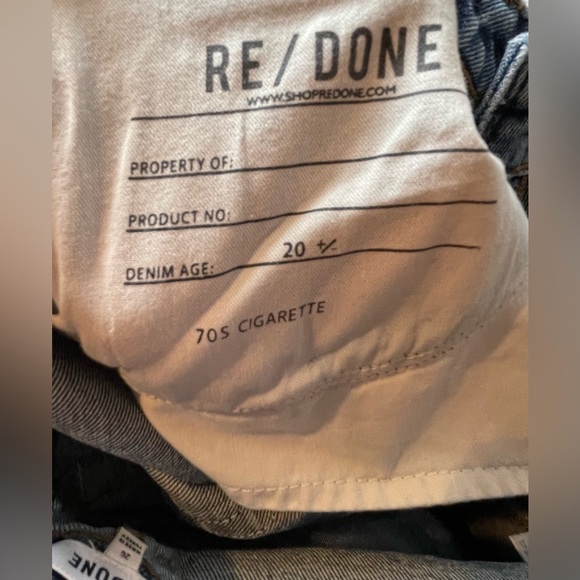 RE/DONE Jeans Women’s Size 26 70s Cigarette Straight Jeans in Destroyed Mar - Picture 10 of 12